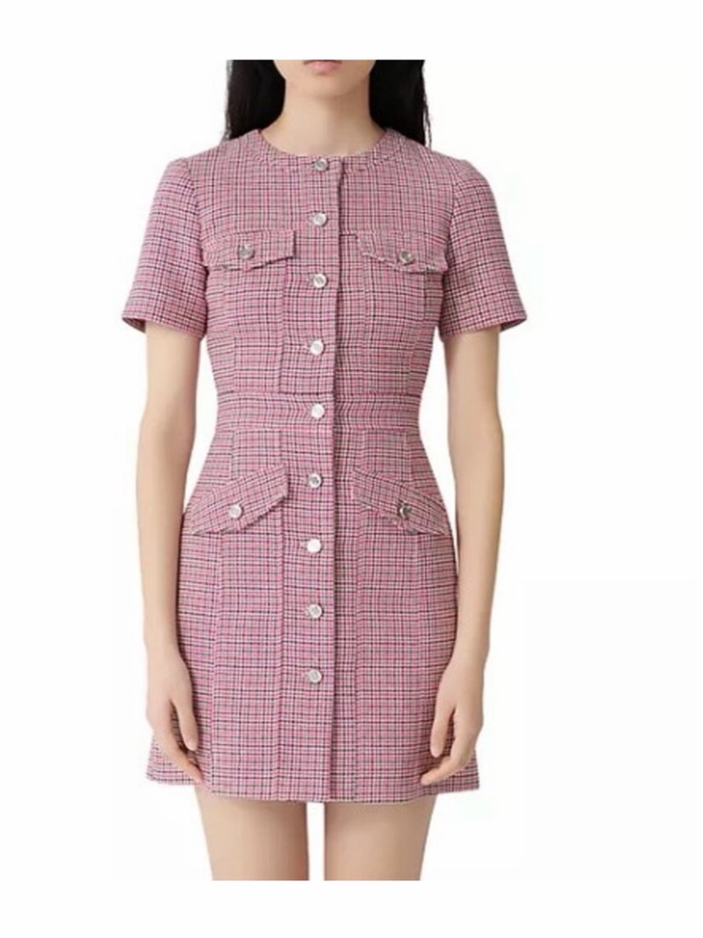 Maje Rida Checked Dress